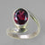 Garnet 3.2 ct Oval Sterling Silver Ring, Size 6.25