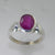 Ruby 3.0 ct Oval Sterling Silver Ring, Size 7.25