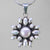 Pearl 6 ct Bezel Set With 16 Small Pearls Sterling Silver Pendant