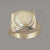 Pearl 9 ct Freshwater Pearl Square Bezel Set Sterling Silver Ring, Size 9
