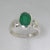 Emerald 1.9 ct Oval Bezel Set Sterling Silver Ring, Size 6
