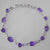 Amethyst Faceted Trillion Cut and Oval Sterling Silver Link Bracelet - 3 CTW