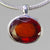 Hessonite Garnet 6.25 ct Faceted Oval Sterling Silver Pendant