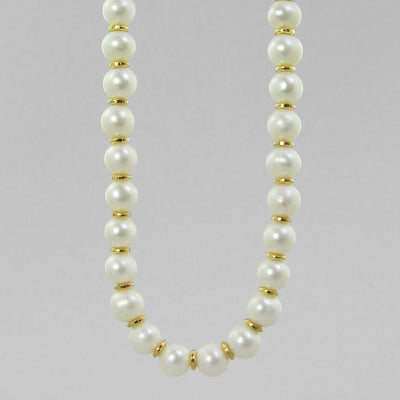 Pearl Semi Round Pearls With Accents 16",18", 20" or 24" Necklace