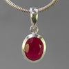 Ruby Oval Sterling Silver Pendant