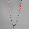 Mars Mala - Red coral 5mm Round AA with Tube Counter Beads 1/2 Mala on Sterling Silver Wire