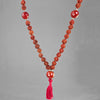 Mars Mala - Rudraksha Beads with Carnelian Counter Beads