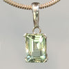 Green Beryl 3.70 ct Faceted Emerald Prong Set Sterling Silver Pendant