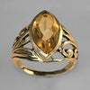 Citrine 5.9 ct Marquise Cut Bezel Set Sterling Silver Ring, Size 7