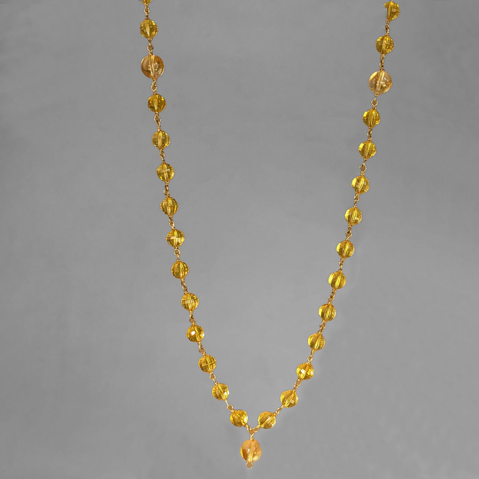 Jupiter Mala - Citrine Faceted Beads 1/2 Mala on Gold Filled Wire