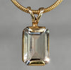 White Beryl 5.6 ct Faceted Emerald Cut 14KY Gold Pendant