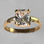 White Sapphire 1.93 ct Faceted Antique Emerald Cut 14KY Gold Ring, Size 7.5