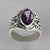 Amethyst 3.7 ct Marquise Cut Bezel Set Sterling Silver Swirl Band Ring, Size 8