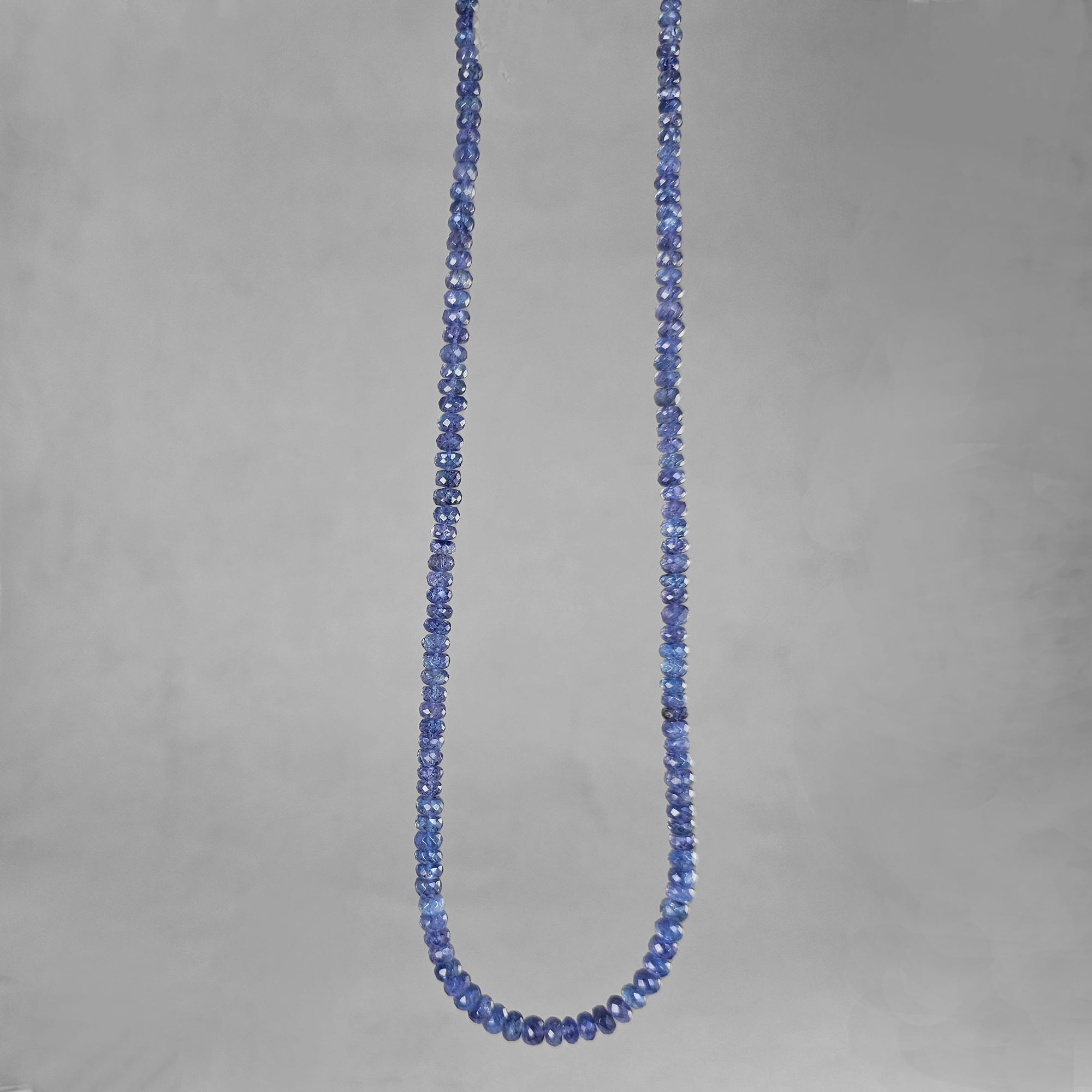 Tanzanite Faceted Rondelle Graduated 18" Necklace - 110 ct