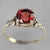 Red Hessonite Garnet 2.17 ct Faceted Round Sterling Silver Ring, Size 6.5