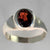 Red Hessonite Garnet 2.27 ct Faceted Oval Sterling Silver Ring, Size 8.5