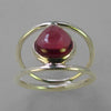 Garnet 3 ct Pear Cab Sterling Silver Ring, Size 8.75