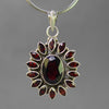Garnet 8 ct Faceted Oval Sterling Silver Pendant