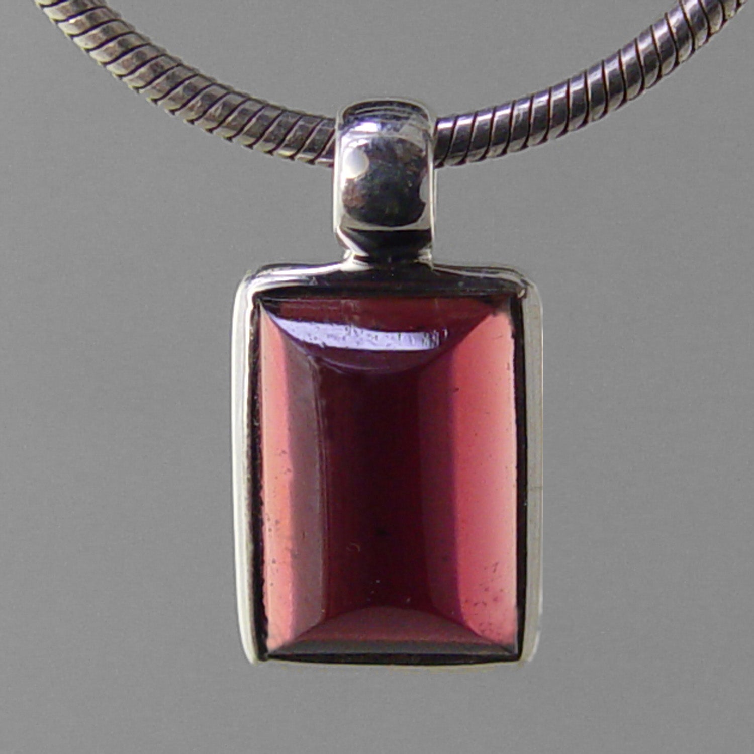 Garnet 8.1 ct Barrel Cut Cabochon Sterling Silver Pendant