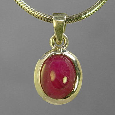 Ruby Oval Sterling Silver Pendant