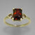 Garnet 2.7 ct Faceted Emerald Cut Sterling Silver Ring, Size 7