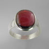 Garnet 2.8 ct Oval Cab Sterling Silver Ring, Size 6