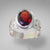 Garnet 3.36 ct Oval Sterling Silver Ring, Size 9