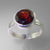 Garnet 3.96 ct Faceted Round Sterling Silver Ring, Size 7