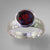 Garnet 5.56 ct Round Sterling Silver Ring, Size 8