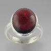 Garnet 7.9 ct Oval Cab Sterling Silver Ring, Size 7