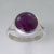 Star Ruby 5.5 ct Round Bezel Set Sterling Silver Ring, Size 8.5