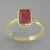 Ruby 2.8 ct Faceted Emerald Cut Sterling Silver Ring, Size 9