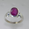 Ruby 3.0 ct Oval Sterling Silver Ring, Size 7.25