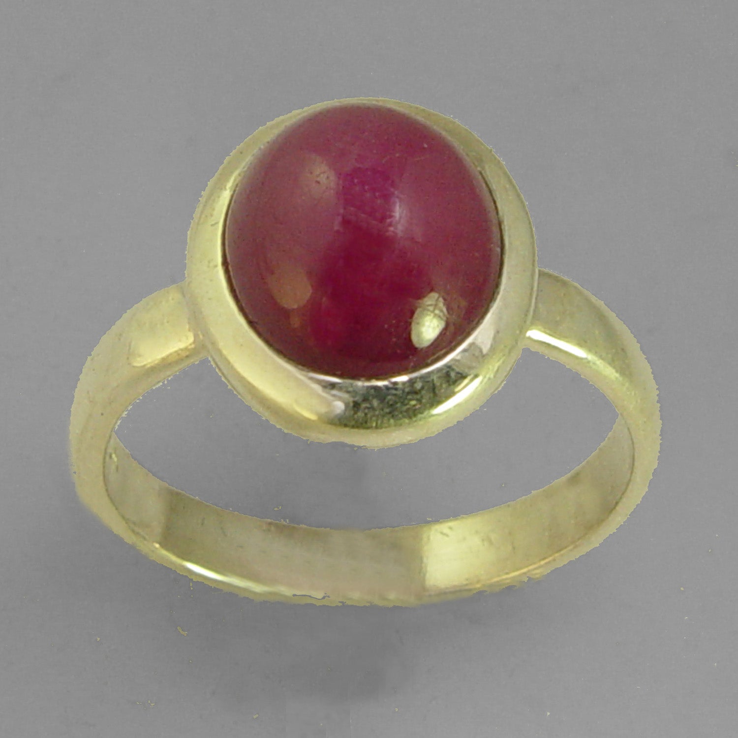 Ruby 8.2 ct Oval Cab Sterling Silver Ring, Size 9