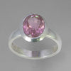 Rubellite Tourmaline 2.7 ct Faceted Oval Sterling Silver Ring, Size 8