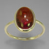 Rubellite Tourmaline 3.0 ct Oval Cab Sterling Silver Ring, Size 6.5