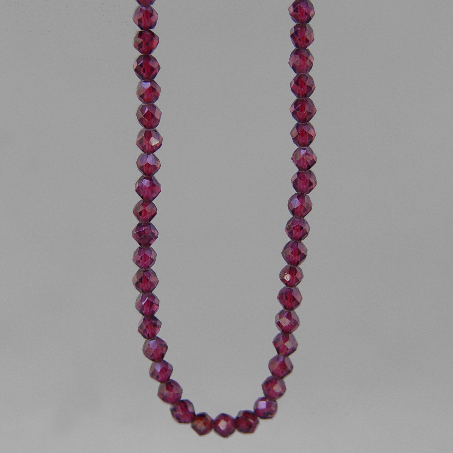 Rhodolite Garnet Small Round Faceted 18" Necklace, 38 ct