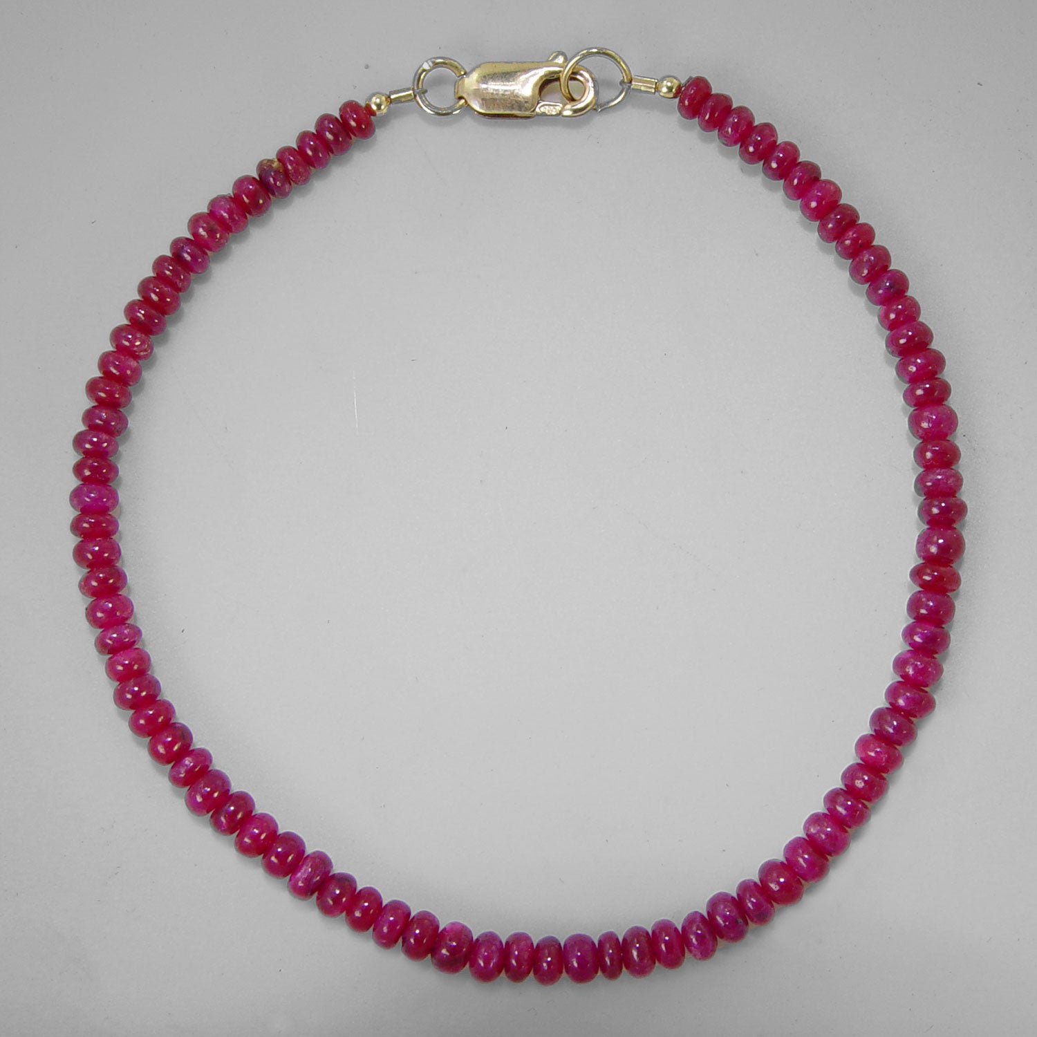 Ruby Small Rondelle 8" Bracelet, 25 ct