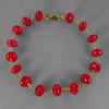 Ruby Faceted Rondelle Beads on Gold Filled Wire 8" Bracelet