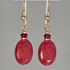Ruby Oval and Rondelle Earrings