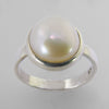 Pearl 4.7 ct Freshwater Pearl Bezel Set Sterling Silver Ring, Size 8.5