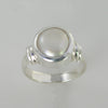 Pearl 4.8 ct Freshwater Pearl Bezel Set Sterling Silver Shoulder Shank Ring, Size 6