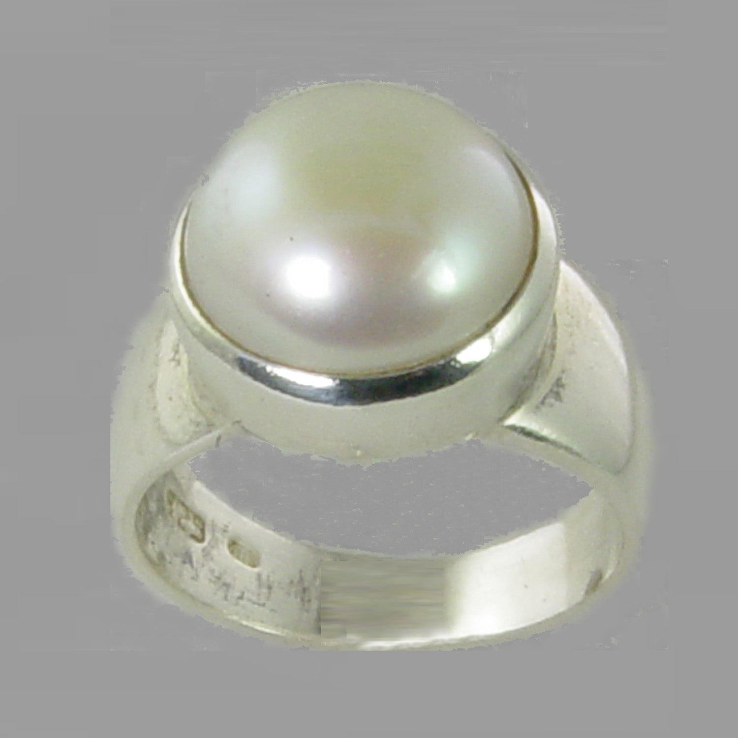 Pearl 8 ct Freshwater Pearl Sterling Silver Ring, Size 6.5