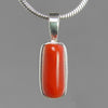 Red Coral 6.0 ct Cab Bezel Set Sterling Silver Pendant