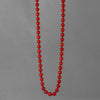 Red Coral Round Bead AA 20" Necklace, 55 ct