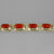 Red Coral Cabs Sterling Silver Link 6.75" to 8" Bracelet, 15 CTW