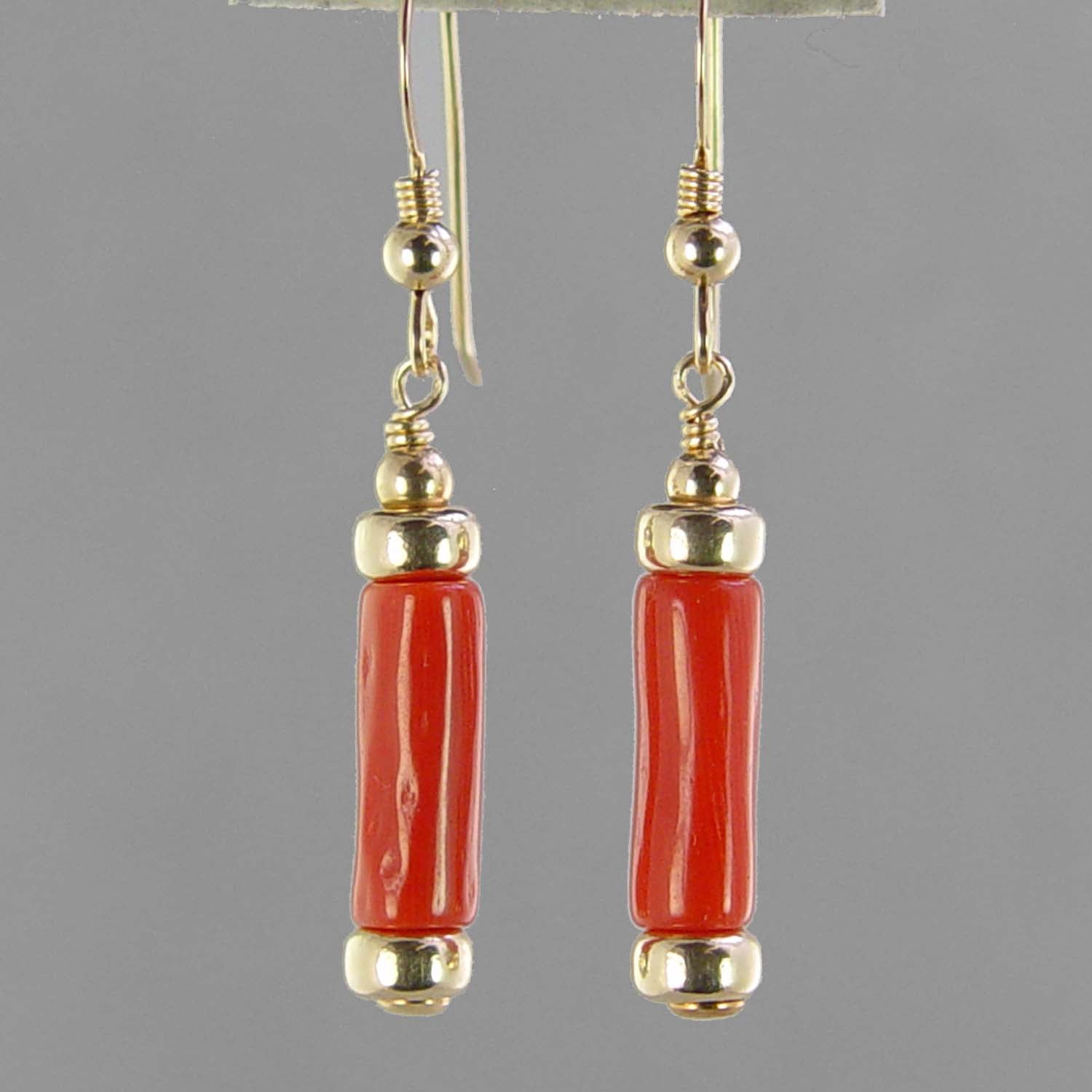 Red Coral Large Branch Earrings