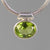 Peridot 3 ct Faceted Oval Bezel Set Sterling Silver Pendant