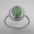 Jade 2.8 ct Oval Cab Twist Bezel Set Sterling Silver Twist Shank Ring, Size 7