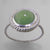 Jade 4.0 ct Round Cab Twist Bezel Set Sterling Silver Twist Shank Ring, Size 8
